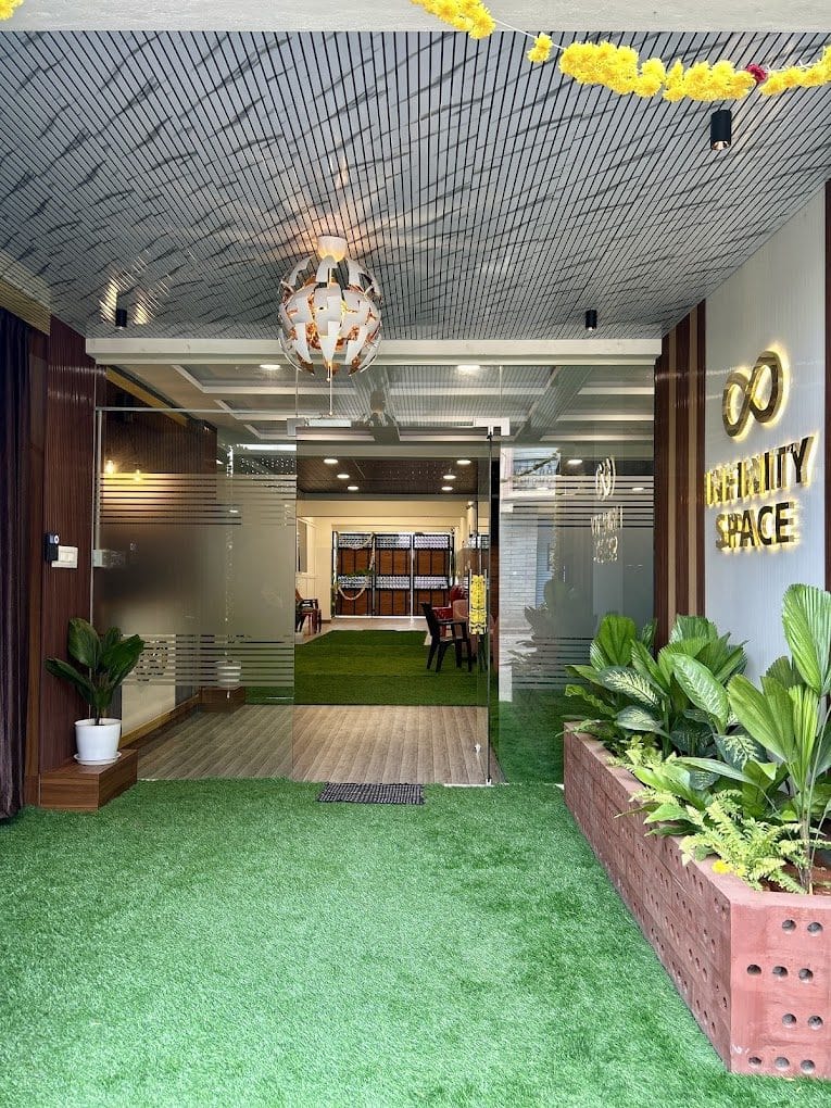 The entrance at Infinity Space PG near Christ University Yeshwanthpur Campus, Bengaluru